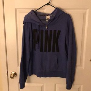 PINK navy Blue Zip Up Jacket